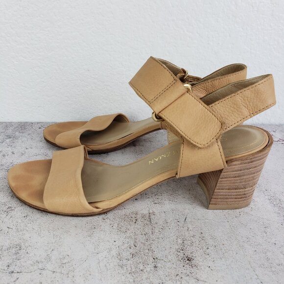 Stuart Weitzman Broadband Leather City Sandal Ankle Strap Tan size 7.5M - Picture 9 of 16